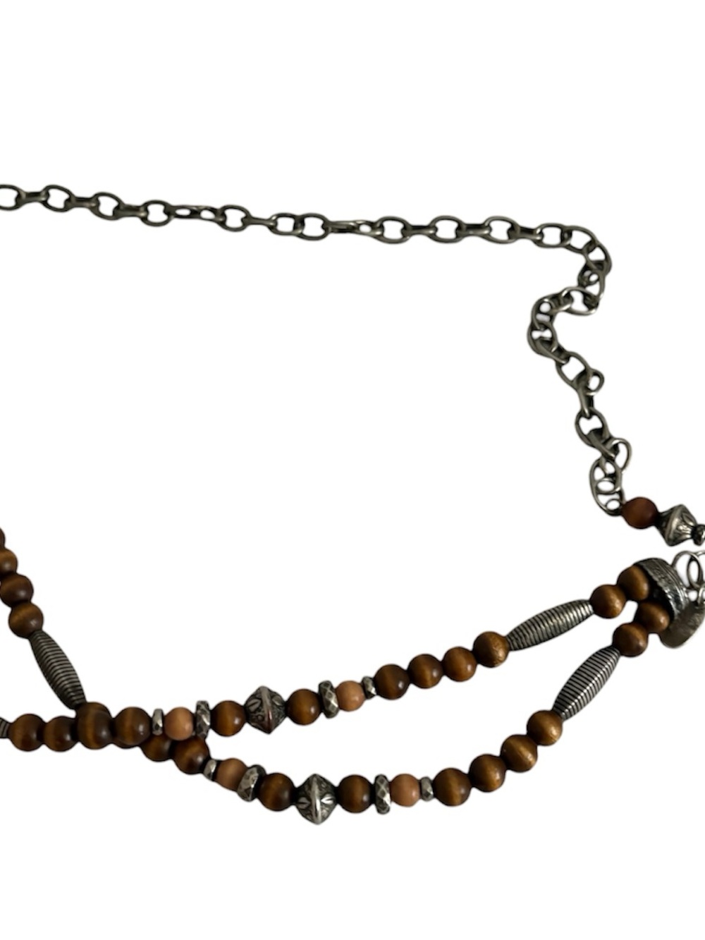 Vintage boho layered bead chain belt with earthy wooden beads 🤎✨ - Picture 3 of 5